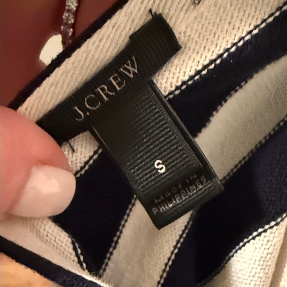 J. Crew White and Black Striped Long Sleeve Top - Picture 2 of 5